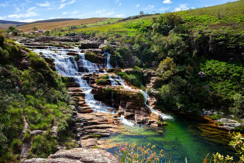 Imagem mostra uma das mais belas cachoeiras da Chapada dos Veadeiros.